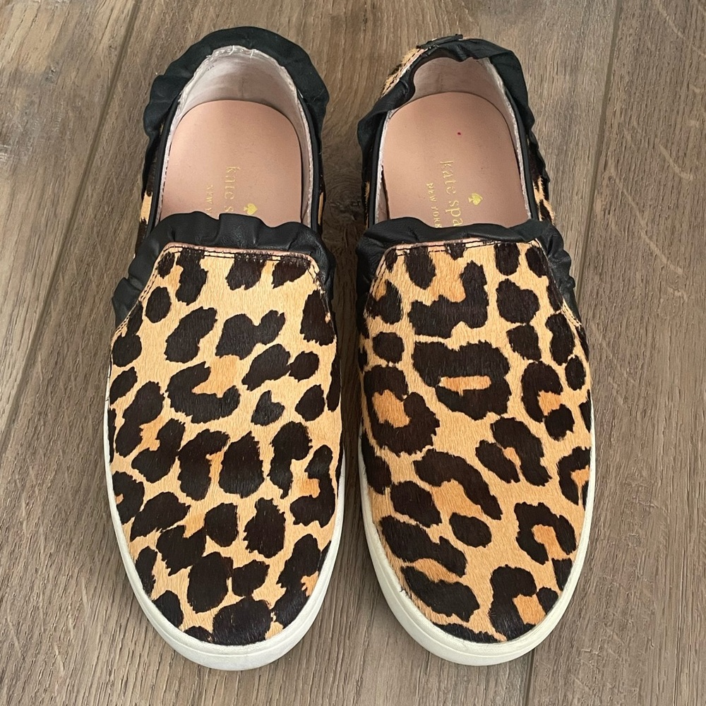 Kate Spade Black and Tan Slip-On Shoes